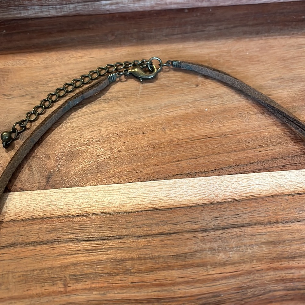Anthropologie Bronze Beaded Stone Layered Necklace - Picture 4 of 5